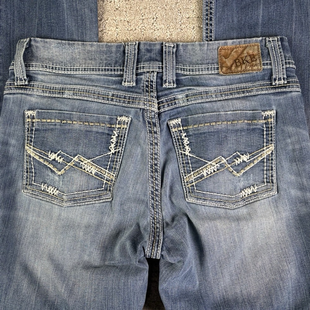 BKE BUCKLE Women's Culture Western Blue Denim Bootcut Jeans Y2K Size 30S